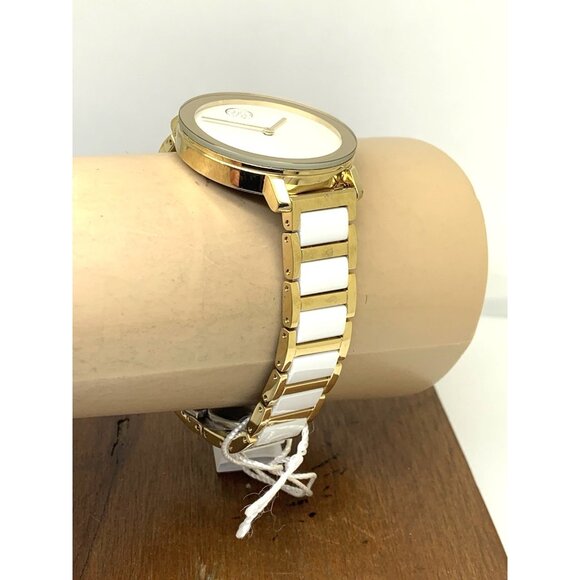 Movado Womens Watch 3601238 Bold White Dial Gold Swiss Quartz Ceramic Steel 34mm main image 14